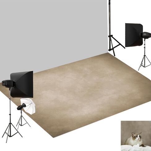 Kate Grey Floor Backdrop Photography Floor Mats Rubber Floor Wall Backdrop Newborn Photography Props Anti-Slip Rug for Photo Studio 5x4ft in Kuwait
