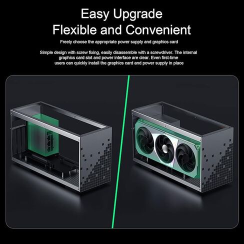 XUMIUZIY eGPU Enclosure Compatible with Thunderbolt 3, External Graphics Card Dock for Laptop, PCIe x16 40Gbps 60W Charging in Kuwait