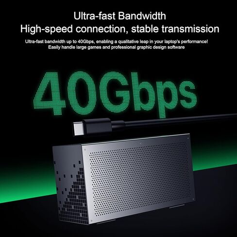 XUMIUZIY eGPU Enclosure Compatible with Thunderbolt 3, External Graphics Card Dock for Laptop, PCIe x16 40Gbps 60W Charging in Kuwait