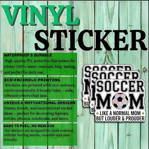 (3Pcs) Soccer Stickers - Soccer Mom Like A Normal Moms - Waterproof Vinyl Decal for Tumblers, Water Bottles, Laptops, Scrapbooks, Soccer Gifts Sticker for Mom - 3X 2.5 in Kuwait