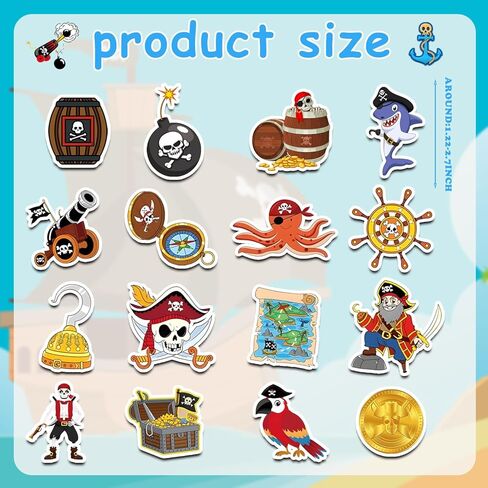 120Pack Pirate Stickers, Pirate Birthday Party Favors Supplies Decorations Gifts, Ship Nautical Stickers Captain Sticker for Water Bottles Laptop Scrapbook Computer Phone in Kuwait