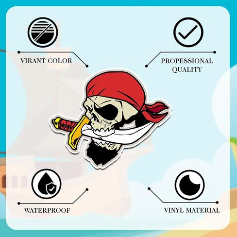 120Pack Pirate Stickers, Pirate Birthday Party Favors Supplies Decorations Gifts, Ship Nautical Stickers Captain Sticker for Water Bottles Laptop Scrapbook Computer Phone in Kuwait