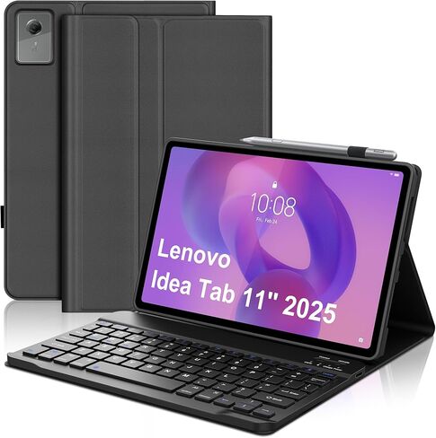 for Lenovo Idea Tab 11'' 2025 Case with Keyboard, Detachable Bluetooth Keyboard for Idea 11inch Tablet Cover with Pen Holder, Smart Keypad Folio for Lenovo Tab 2025 Release TB-336ZU/336FU, Black in Kuwait