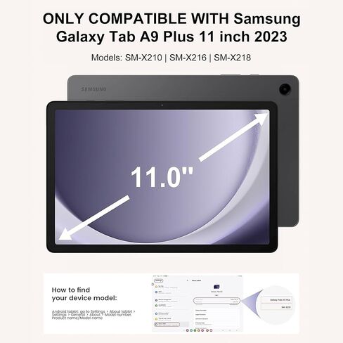 Backlit Keyboard Case for Samsung Galaxy Tab A9 Plus 11 Inch 2023, Detachable Keyboard for Galaxy A9+ Plus with Pen Holder, Backlight Keypad Cover for Samsung Tab 11'' SM-X210/X216/X218, Blue in Kuwait