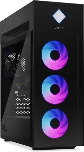 HP. كمبيوتر مكتبي للألعاب OMEN 45L GT22 - معالج Intel Core Ultra 9 285K حتى 5.7 جيجا هرتز، وذاكرة وصول عشوائي DDR5 سعة 192 جيجا بايت، ومحرك أقراص NVMe SSD سعة 4 تيرابايت، وNVIDIA GeForce RTX 5070، وتبريد سائل، وإضاءة RGB، ومساعد الذكاء الاصطناعي، ونظام ال in Kuwait