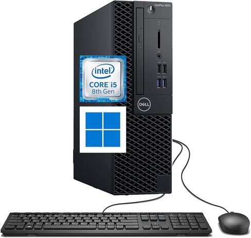 كمبيوتر مكتبي Dell OptiPlex 3070 SFF، Intel الجيل الثامن Core i5-8500، ذاكرة وصول عشوائي 8 جيجابايت، 256 جيجابايت SSD، لوحة مفاتيح وماوس، HDMI، WiFi، BT، OptiPlex Desktop Windows 11 Pro (متجدد) in Kuwait
