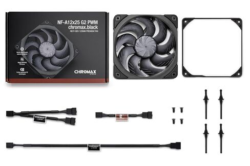 Noctua NF-A12x25 G2 PWM chromax.Black, Premium-Quality Quiet 120mm PC Fan (Black) in Kuwait