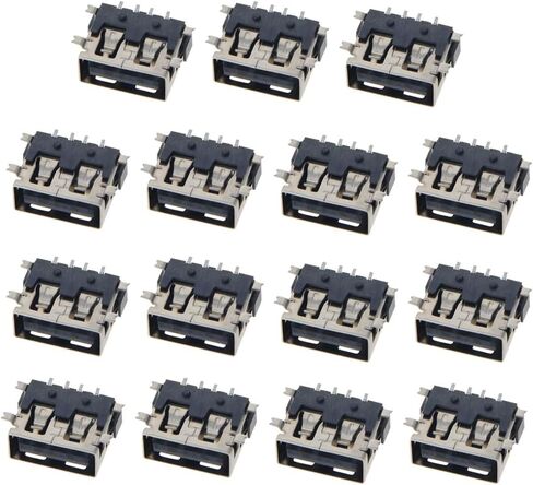 15 قطعة USB-AF أنثى المقبس وصلة مرفاع 4 دبوس التصحيح بالكامل لا حافة موصل PCB ، إصلاح استبدال محول ، WuJuntool in Kuwait