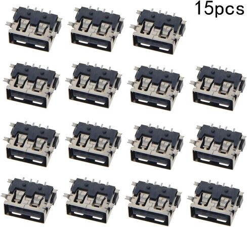 15 قطعة USB-AF أنثى المقبس وصلة مرفاع 4 دبوس التصحيح بالكامل لا حافة موصل PCB ، إصلاح استبدال محول ، WuJuntool in Kuwait