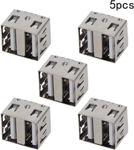 5 قطع USB-A أنثى مقبس جاك موصل 8 دبوس 180 درجة طبقة مزدوجة عمودي مستقيم إدراج 10.5 ملم موصل PCB الفم المسطح، محول استبدال الإصلاح، WuJuntool in Kuwait