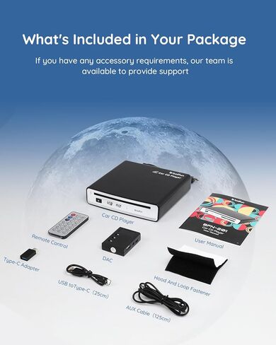 مشغل أقراص مضغوطة محمول للسيارة، مشغل أقراص مضغوطة خارجي للسيارة، توصيل وتشغيل USB، جهاز فك تشفير مدمج لصوت AUX محسن، مضاد للتخطي، وظيفة الاستئناف، متوافق مع معظم السيارات، سيارات الدفع الرباعي، الشاحنات، التلفزيون، الكمبيوتر الشخصي in Saudi Arabia
