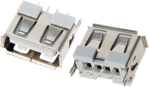 20 قطعة PCB USB موصل USB-AF أنثى جاك 4 دبوس جسم قصير 10 مللي متر عمودي مستقيم إدراج حافة مجعدة ، WuJuntool in Kuwait