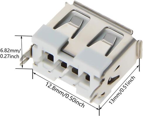 20 قطعة PCB USB موصل USB-AF أنثى جاك 4 دبوس جسم قصير 10 مللي متر عمودي مستقيم إدراج حافة مجعدة ، WuJuntool in Kuwait