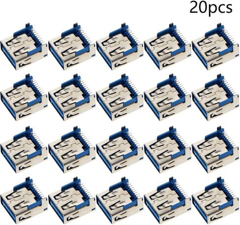 20 قطعة PCB USB موصل USB 3.0 نوع A أنثى جاك 9 دبوس عودة إدراج التصحيح لا حافة ، WuJuntool in Kuwait