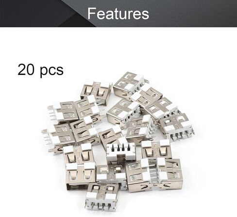 20 قطعة PCB USB موصل نوع A أنثى جاك 4 دبوس جسم قصير 10 مللي متر عمودي مستقيم إدراج لا حافة ، WuJuntool in Kuwait