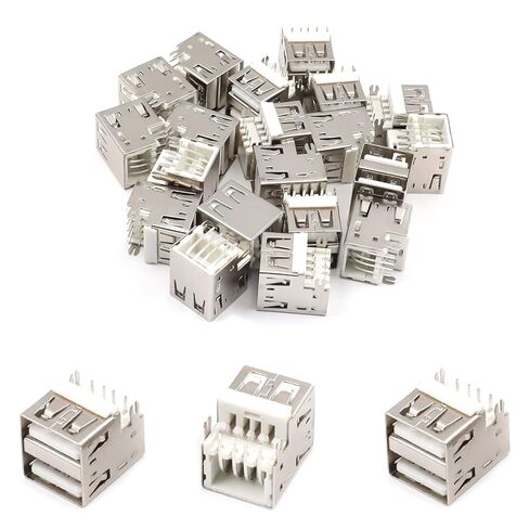 PCB USB Connector Type A Female Jack 8 Pin Double Layer Horizontal Sinking Plate Straight Edge 20Pcs,WuJuntool in Kuwait