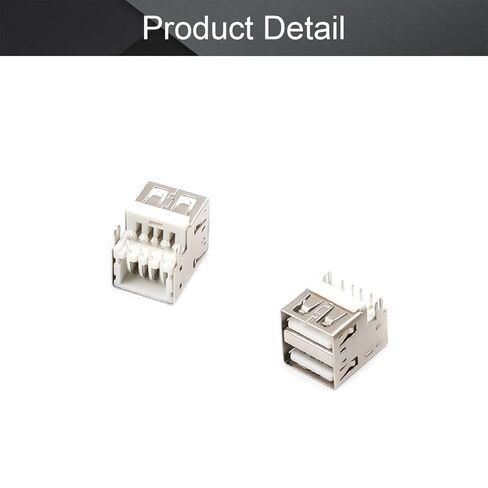 PCB USB Connector Type A Female Jack 8 Pin Double Layer Horizontal Sinking Plate Straight Edge 20Pcs,WuJuntool in Kuwait