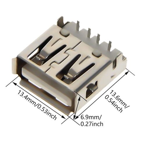 20 قطعة PCB USB موصل USB-AF أنثى جاك 4 دبوس 90 درجة مع الأذن كرة لولبية الحافة ، WuJuntool in Kuwait
