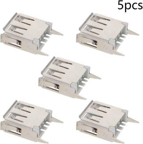PCB USB موصل نوع A أنثى جاك 4 دبوس 180 درجة إدراج مستقيم 13.7 مللي متر 5 قطعة ، WuJuntool in Kuwait