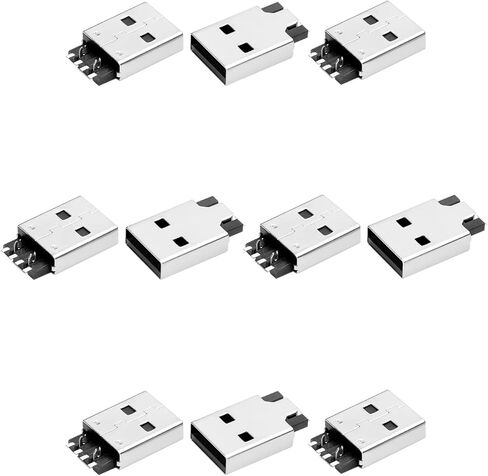 20 قطعة USB-AM 2.0 ذكر المقبس وصلة مرفاع 4 دبوس 180 درجة SMT SMD PCB موصل ، إصلاح استبدال محول ، WuJuntool in Kuwait