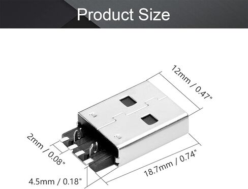 20 قطعة USB-AM 2.0 ذكر المقبس وصلة مرفاع 4 دبوس 180 درجة SMT SMD PCB موصل ، إصلاح استبدال محول ، WuJuntool in Kuwait