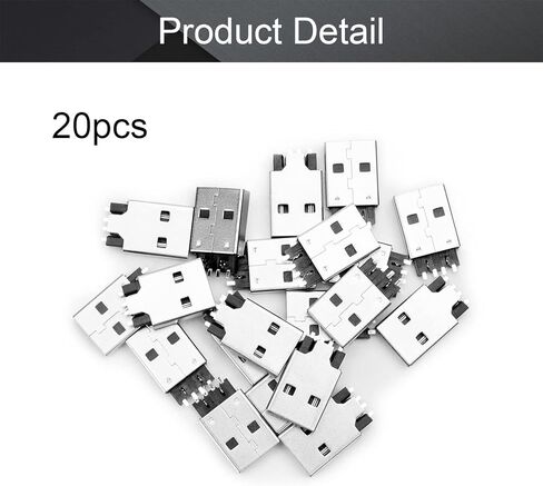 20 قطعة USB-AM 2.0 ذكر المقبس وصلة مرفاع 4 دبوس 180 درجة SMT SMD PCB موصل ، إصلاح استبدال محول ، WuJuntool in Kuwait