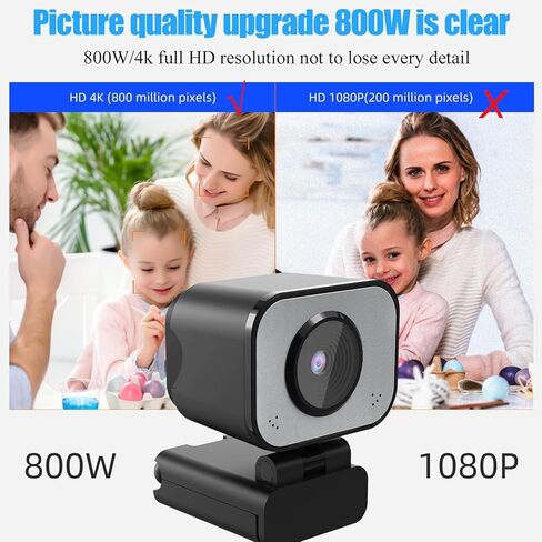 GOWENIC 4K Webcam with Low Light Compensation, USB Computer Camera with Noise Canceling Mic, 70 Wide Angle for Desktop Laptop in Kuwait