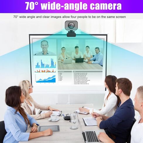 GOWENIC 4K Webcam with Low Light Compensation, USB Computer Camera with Noise Canceling Mic, 70 Wide Angle for Desktop Laptop in Kuwait
