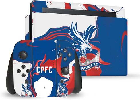 Head Case Designs Officially Licensed Crystal Palace FC Marble Logo Art Vinyl Sticker Gaming Skin Decal Cover Compatible With Nintendo Switch Console & Dock & Joy-Con Controller Bundle in Kuwait