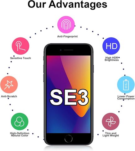 استبدال الشاشة الثالثة لهاتف iPhone SE 2022 مع سماعة أذن وكاميرا أمامية وزر الصفحة الرئيسية وشاشة LCD تعمل باللمس ثلاثية الأبعاد ومحول رقمي ومجموعة أدوات إصلاح التجميع الكاملة A2782 A2783 A2784 A2785 A2595 4.7 بوصة in Kuwait