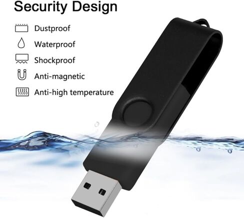 8GB USB Flash Drive with Type C Adapter and Lanyard, USB 2.0 High Speed Metal Pen Drive 360° Rotatable Storage Memory Stick for Phone/Pad/PC/Laptop - (Blue 8GB) in Kuwait