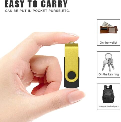 8GB USB Flash Drive with Type C Adapter and Lanyard, USB 2.0 High Speed Metal Pen Drive 360° Rotatable Storage Memory Stick for Phone/Pad/PC/Laptop - (Blue 8GB) in Kuwait