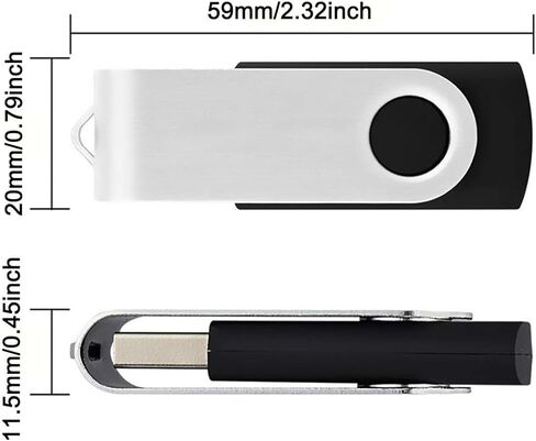 8GB USB Flash Drive with Type C Adapter and Lanyard, USB 2.0 High Speed Metal Pen Drive 360° Rotatable Storage Memory Stick for Phone/Pad/PC/Laptop - (Blue 8GB) in Kuwait