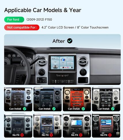 9 Inch Android Car Radio Stereo for Ford F150 2009-2012 Wireless CarPlay & Android Auto, 5G WiFi GPS Navigation, Bluetooth Touchscreen with Backup Camera in Kuwait