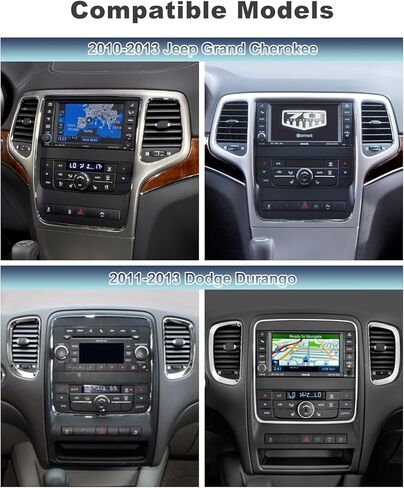 Car Radio for Jeep Grand Cherokee 2010-2013, Dodge Durango 2011-2013, 7 Inch Touch Screen Headunit Stereo with Wireless Carplay Android Auto Bluetooth GPS WiFi FM SWC Backup Camera in Kuwait