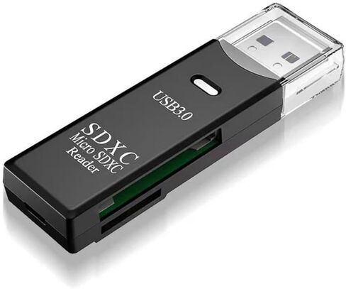 USB 3.0 SD/TF Card Reader, High-Speed Memory Card Reader Adapter, Plug and Play for Camera SD Cards, TF microSD, Laptop Desktop PC, Black in Kuwait