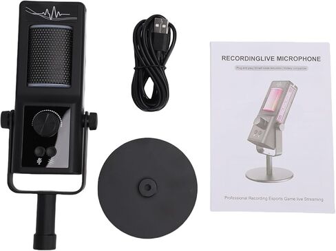 Keenso Condenser Microphone, USB Mic with Type C Interface for Clear Live Streaming and Gaming with Noise Reduction Ready for PC and Karaoke in Kuwait