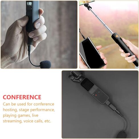 HOMSFOU 2pcs Bendable Denoise Computer Microphone for Phone Tablet Laptop, Mini Flexible Gooseneck Mics for Video Recording Vlogging, Black in Kuwait