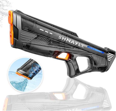 2 Pack Electric Water Gun for Adults Kids USB-C Charging Port, Automatic High Powered Squirt Gun,Powerful Shooting Long Range Auto Water Blaster, Outdoor Water Toy Pool (Black+Blue) in Kuwait