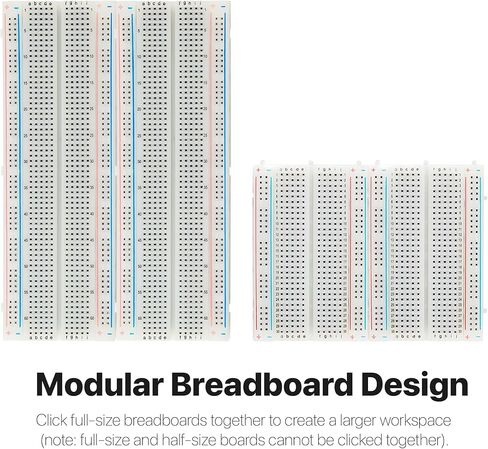 Lonely Binary Solderless Breadboard Power Supply Kit - 2X 830 Tie Points + 2X 400 Tie Points Boards, 4X USB-C Power Modules (3.3V/5V Switchable, 500mA Protection) for ESP32 STEM DIY Prototyping in Kuwait