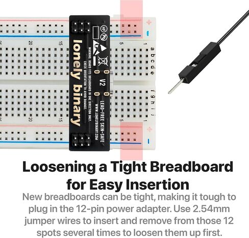 Lonely Binary Solderless Breadboard Power Supply Kit - 2X 830 Tie Points + 2X 400 Tie Points Boards, 4X USB-C Power Modules (3.3V/5V Switchable, 500mA Protection) for ESP32 STEM DIY Prototyping in Kuwait