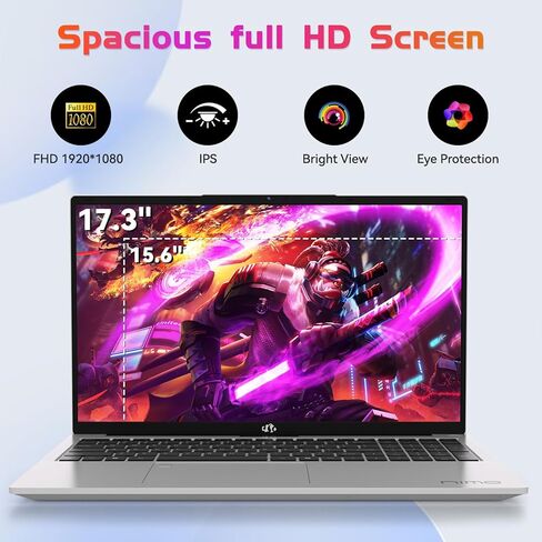 لاب توب نيمو 17.3 بوصة فل اتش دي اي بي اس، انتل كور i3-1215U (فئة Beats i5-1135G7)، ذاكرة الوصول العشوائي 32 جيجا، 1 تيرابايت اس اس دي، ويندوز 11 هوم، واي فاي 6، لوحة مفاتيح بإضاءة خلفية، بصمة الإصبع، USB-C 65 وات شحن سريع، بلوتوث 5.2، عرض 180 درجة in Kuwait