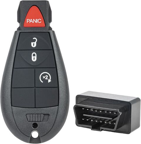 استبدال مجموعة مفاتيح Vurkcy Key Fob لـ 2013-2021 دودج رام 1500/13-18 رام 2500 3500 4500 5500 جهاز تحكم عن بعد للدخول بدون مفتاح للسيارة، GQ4-53T، 4 أزرار in Kuwait