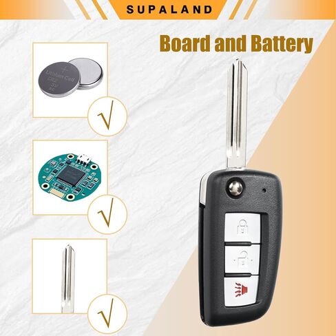 SUPALAND Flip Key Fob Replacement Fits for Nissan Rogue 2014 2015 2016 2017 2018 2019 2020 Keyless Remote Control Uncut Key FCC ID: CWTWB1G767 H0561-4BA1A 3 Button in Kuwait