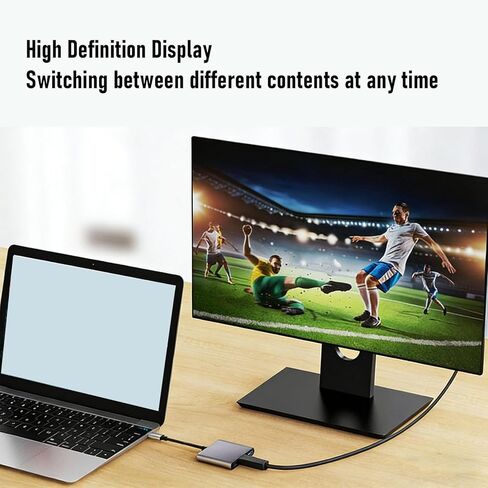 موزع USB C لنظارات AR، مدمج 3 في 1 USB C 3.0 HDMI، نقل عالي الدقة 4K 60 هرتز، شحن سريع PD 100 وات، لوحدات تحكم الكمبيوتر المحمول in Kuwait