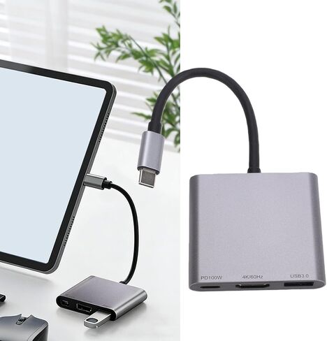 موزع USB C لنظارات AR، مدمج 3 في 1 USB C 3.0 HDMI، نقل عالي الدقة 4K 60 هرتز، شحن سريع PD 100 وات، لوحدات تحكم الكمبيوتر المحمول in Kuwait