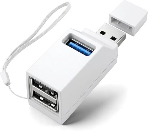 3 Ports USB-Adapter, USB Hub with 3.0 and Double 2.0 USB-Adapter, Portable USB Splitter 1 in 3 Out for U Disk，Keyborad, Mouse，Mobile Hard Disk, etc (Black) in Kuwait