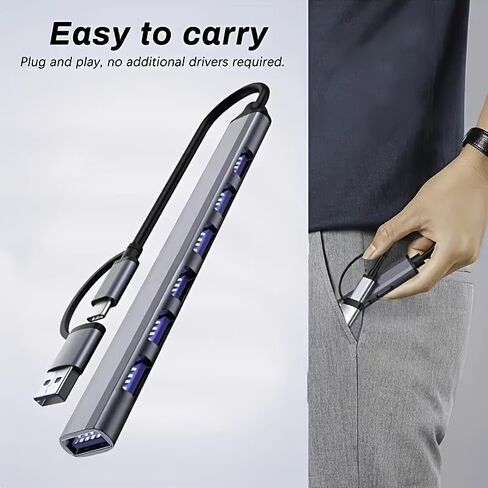 موسع محور 7 في 2، محور USB، محور 2.0، محطة محول USB، مركز بيانات محمول رفيع للغاية مناسب لأجهزة الكمبيوتر المحمولة in Kuwait