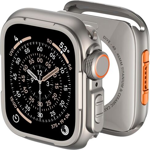 BXUXOHS واقي شاشة معدني لساعة Apple Watch Ultra 3/Ultra 2/Ultra 49 مم، إطار ممتص للصدمات واقٍ متين + طبقة زجاجية مقواة 9H + غطاء خلفي من البولي كربونات، حافظة مقاومة للصدمات من الدرجة العسكرية لـ iWatch 49 مم in Kuwait