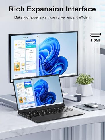 كمبيوتر محمول BLUEING، ذاكرة الوصول العشوائي 8 جيجابايت 256 جيجابايت SSD، كمبيوتر محمول مع Gold 6500Y (Beat N5095، ما يصل إلى 3.4 جيجا هرتز)، شاشة FHD IPS مقاس 15.6 بوصة، نوع C، HDMI، USB3.2، BT5.2، WiFi 5، أجهزة الكمبيوتر المحمولة in Kuwait